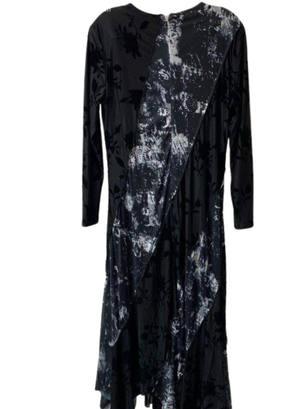 By Tess Collection Ada Black Floral Marble Print Maxi Dress Size Large - Picture 4 of 8